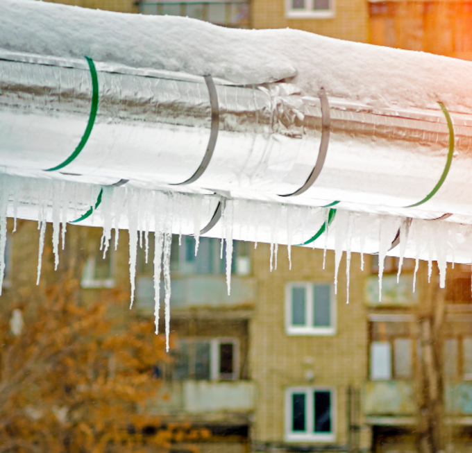 Eingefrorene Rohre im Winter