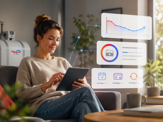 Nutzung digitaler Finanz- und Analyse-Tools auf einem Tablet mit visualisierten Kennzahlen.